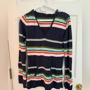 Roxy hooded sweater navy striped excellent condition